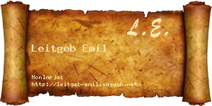 Leitgeb Emil névjegykártya